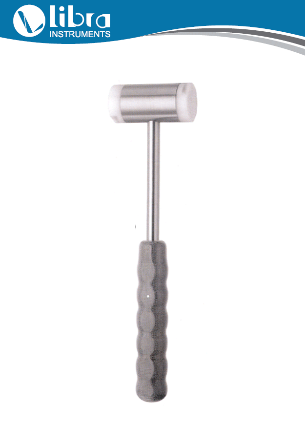 Mallet Solid Steel Head With Plastic Facing Caps 24 cm, 30 mm Diameter, 215 Grams