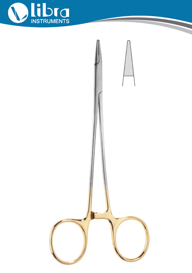 Microvascular T.C. Needle Holder With Tungsten Carbide Inserts, 15cm