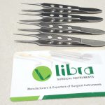 Bishop Iris Forceps Serrated 9cm, 0.4mm