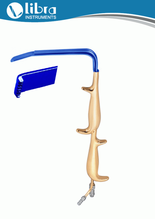 Tebbetts Style Retractor Insulated With Fiber Optic Light Guide and Suction Tube With Teeth End Double Handle