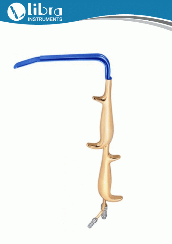 Ferriera Style Retractor Insulated With Fiber Optic Light Guide and Suction Tube With Smooth End Double Handle