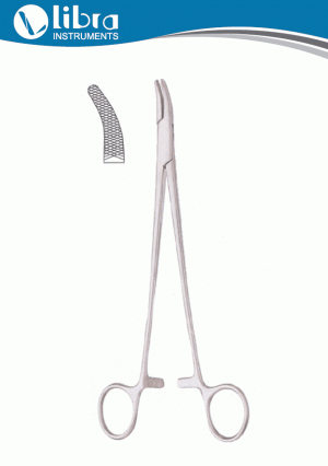 Heaney Needle Holder Serrated Jaws Curved 21cm