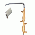 Tebbetts Style Retractor With Fiber Optic Light Guide and Suction Tube With Teeth End Double Handle