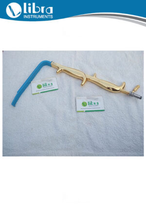 Tebbetts Style Retractor Insulated Double Handles With Fiber Optic Light Guide and Suction Tube, With Teeth End