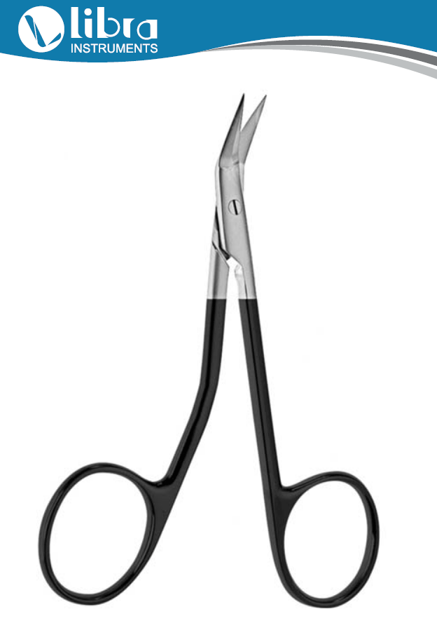 Fomon Dorsal Scissors - Angled Shanks Serrated Blades