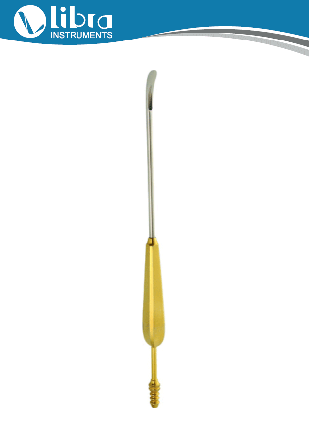 Scalp Elevator Slightly curved 7mm Blade Width Length 9½”/24cm With Suction