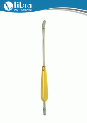 Scalp Elevator With Suction Slightly curved 8.5mm Blade Width, Length 10½”/26cm