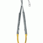 Barraquer T.C Micro Needle Holder with Tungsten Carbide Inserts with catch Mikro-Nadelhalter, Micro Needle Holders, Micro-Porta-agujas, Micro-Porte-aiguilles, Micro-Portaghi