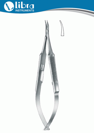 Castroviejo-Fino Micro Needle Holder 13 cm / 5 1/8", very delicate jaw, Curved, With Catch