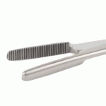 Tebbetts (Cerkes) septum forceps, flat fine horizontal serrated jaw, 6 3/4