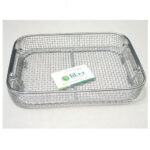 Mesh Sterilizations Trays, Stainless Steel With Drop Handle 5x5mm Mesh