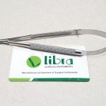 Micro Scissors Round Handle 10mm Cutting edge length, Curved, 15cm