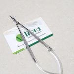 Micro Scissors Round Handle 10mm Cutting edge length, Curved, 15cm