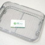 Mesh (Sterilizations) Trays, Stainless Steel With Drop Handle 5x5mm Mesh