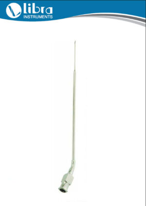 Septum Injection Needle with Luer-Lock, Knee Bent 0.8 mm Tip